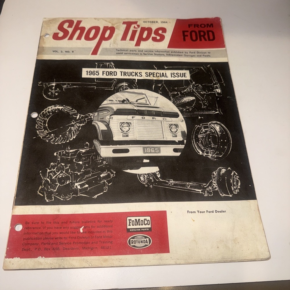 RARE VTG 1964 October Ford Shop Tips Vol 2 No 8 Trucks Special Issue